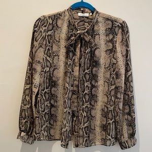 Day Birger Et Mikkelsen European Python Tie Neck Blouse 36 “Small”